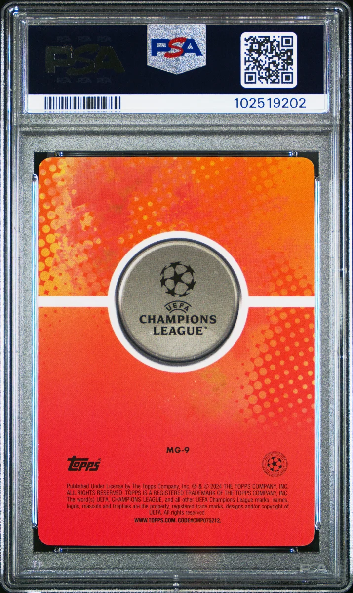 2023 Topps Merlin UCC Rodri PSA 10 back