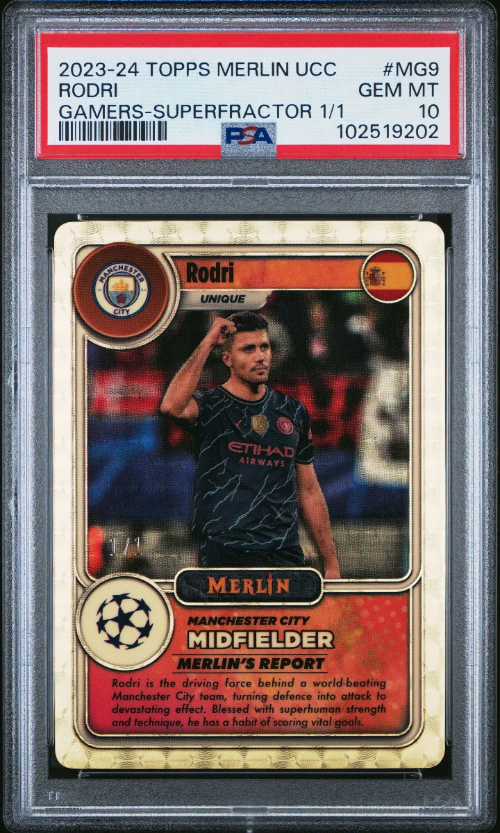 2023 Topps Merlin UCC Rodri PSA 10