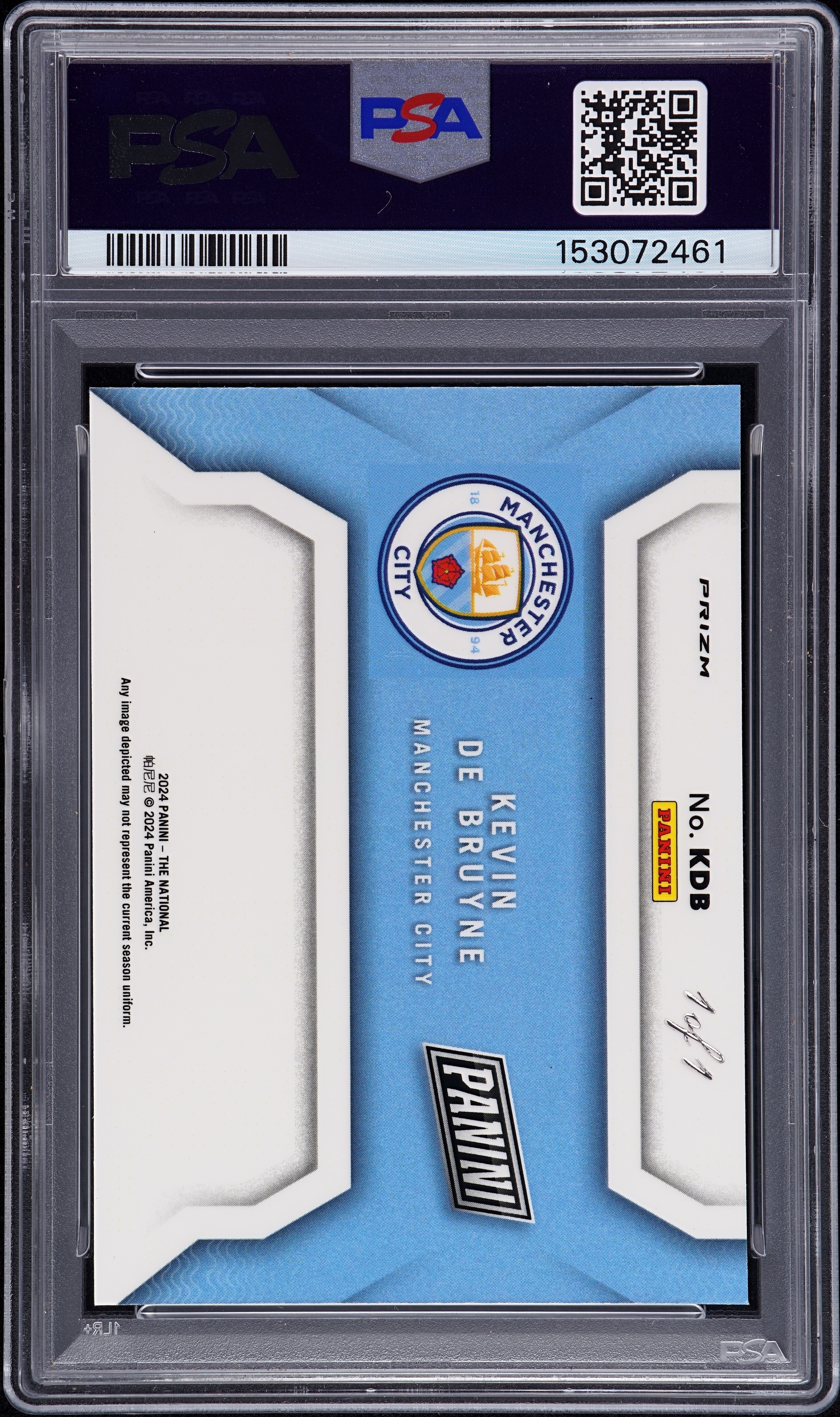 2024 Panini Color Blast Gold 1/1 Kevin De Bruyne PSA 10 back