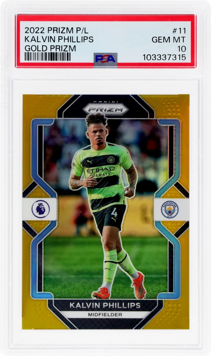 2022 Panini Prizm EPL Gold Prizm | Mancity Treble Year | Klavin Phillips #11