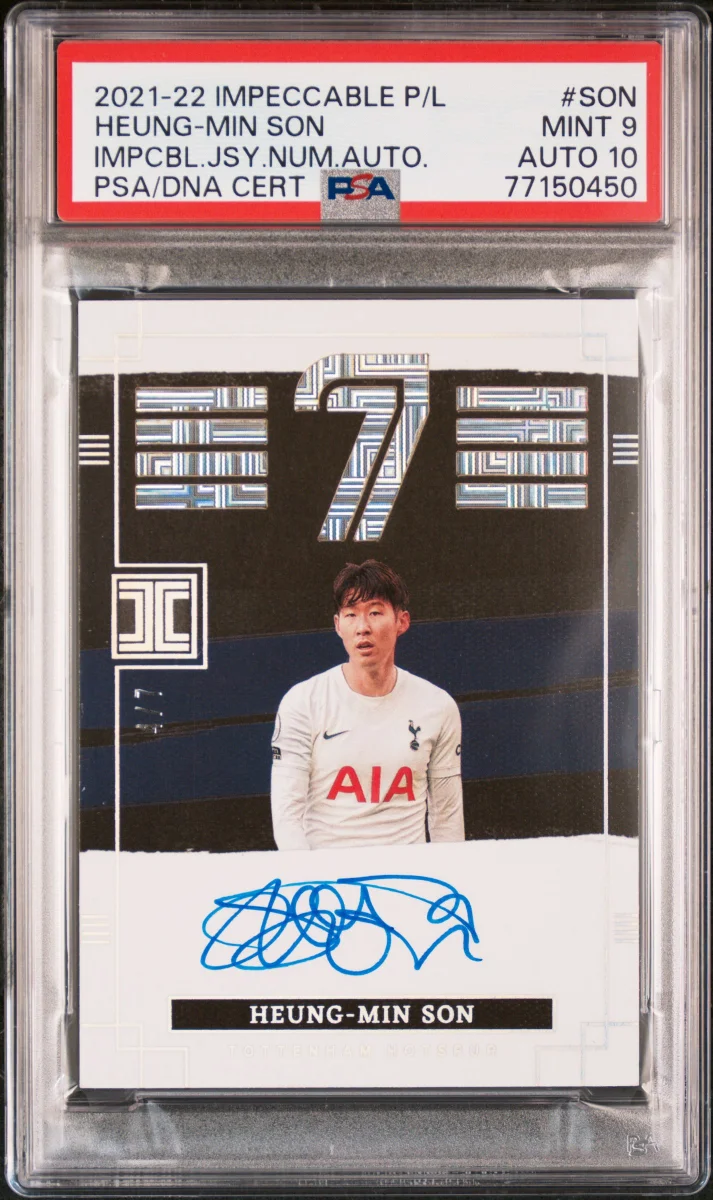 2021 Heung Min Son Golden Boot Year Impeccable Jersey Number PSA 9 Auto 10