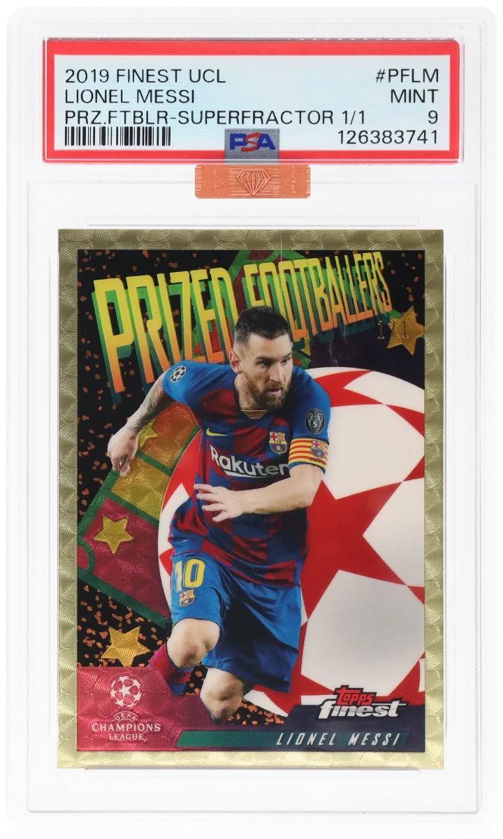 2019 Finest UCL Lionel Messi Prized Footballer Playing Day Superfractor 1/1
