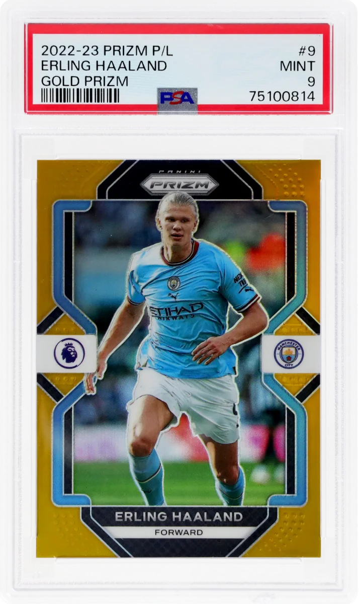 2022 Panini Prizm EPL Gold Prizm | Mancity Treble Year | Erling Haaland #9