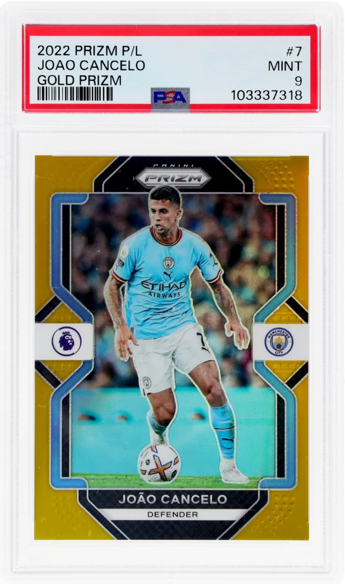 2022 Panini Prizm EPL Gold Prizm | Mancity Treble Year | Joao Cancelo #7
