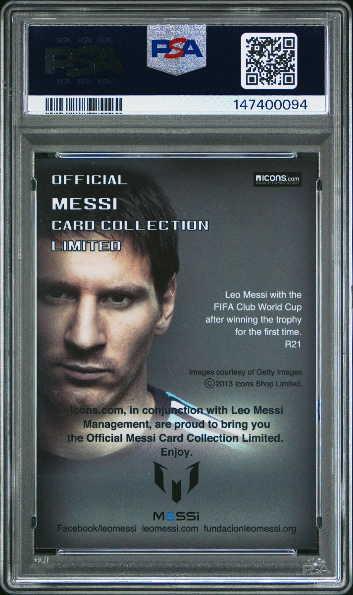 2013 icons messi lionel messi fifa club world cup trophy #R21 back