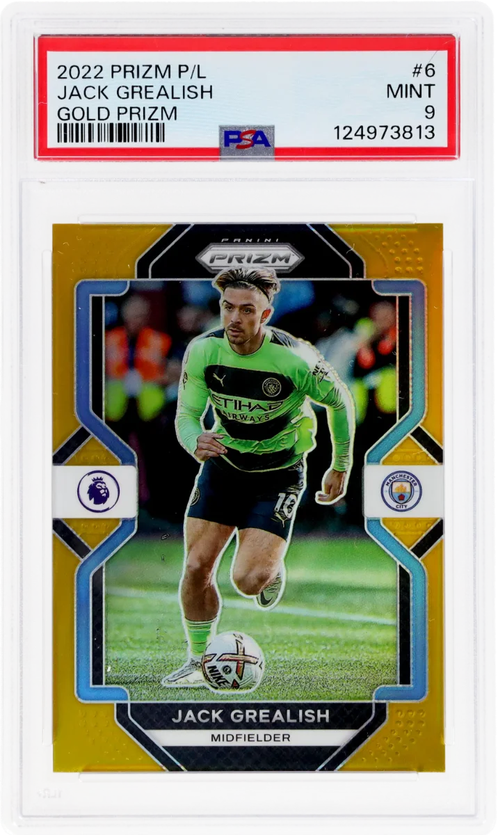 2022 Panini Prizm EPL Gold Prizm | Mancity Treble Year | Jack Grealish #6 — front