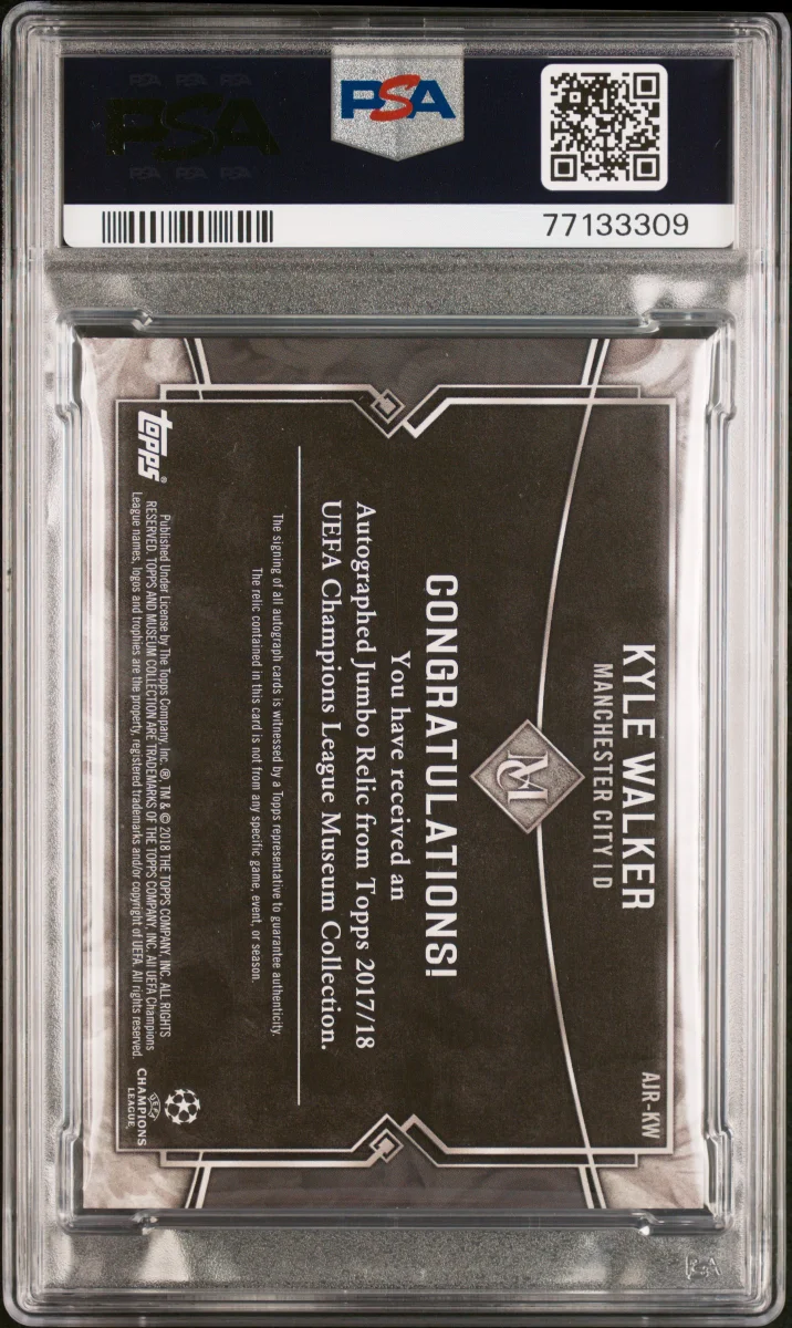 2017 topps museum kyle walker 1/1 back