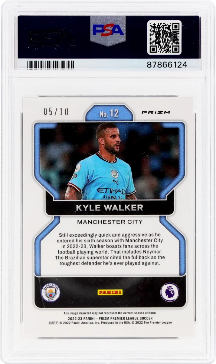 2022 Panini Prizm EPL Gold Prizm | Mancity Treble Year | Kyle Walker #12 back