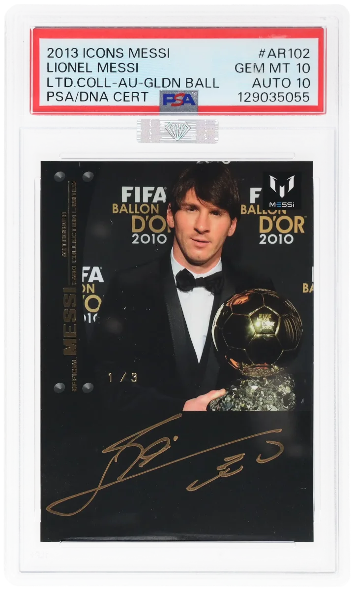 2013 Icons Lionel Messi •   First On Card Auto Gold 1/3