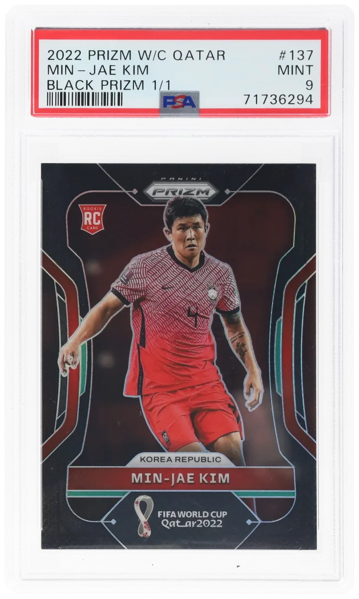 2022 World Cup Min Jae Kim Rookie Card Black Prizm 1/1 PSA 9