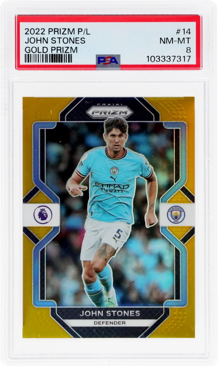 2022 Panini Prizm EPL Gold Prizm | Mancity Treble Year | John Stones #14