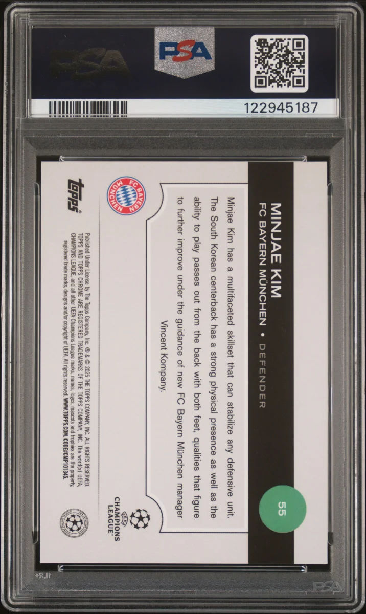 2024 Topps Chrome UCC Minjae Kim Club & Country 1/1 back