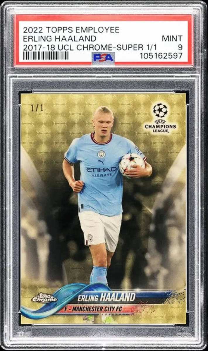 2022 Topps 2017 UCL Chrome Superfractor Erling Haaland 1/1 PSA 9