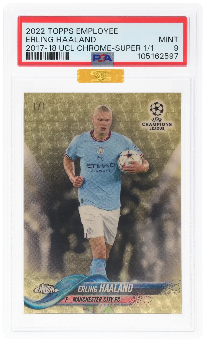 2022 Topps 2017 UCL Chrome Superfractor Erling Haaland 1/1 PSA 9
