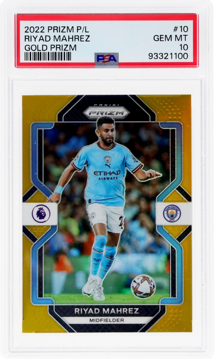 2022 Panini Prizm EPL Gold Prizm | Mancity Treble Year | Riyand Mahrez #10