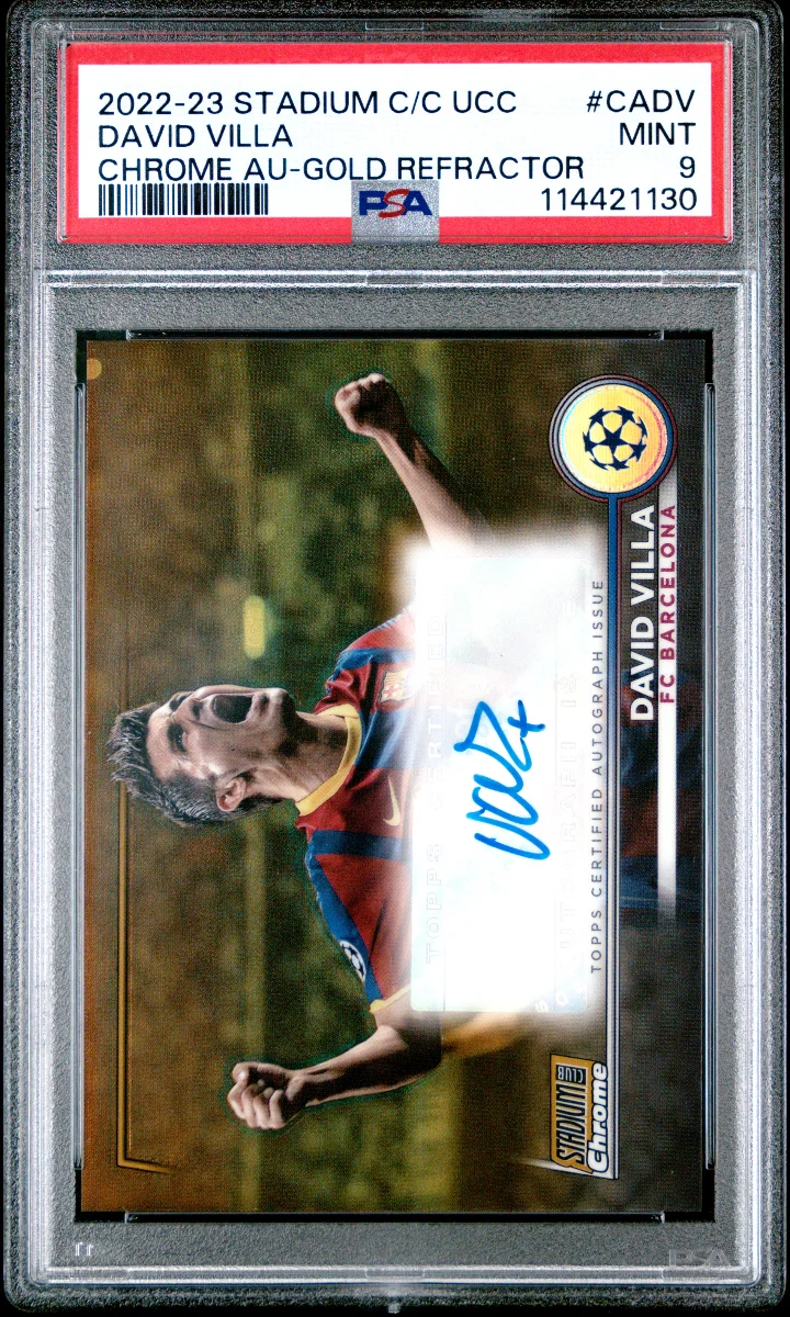 2022-23 David Villa Stadium Club Gold Auto