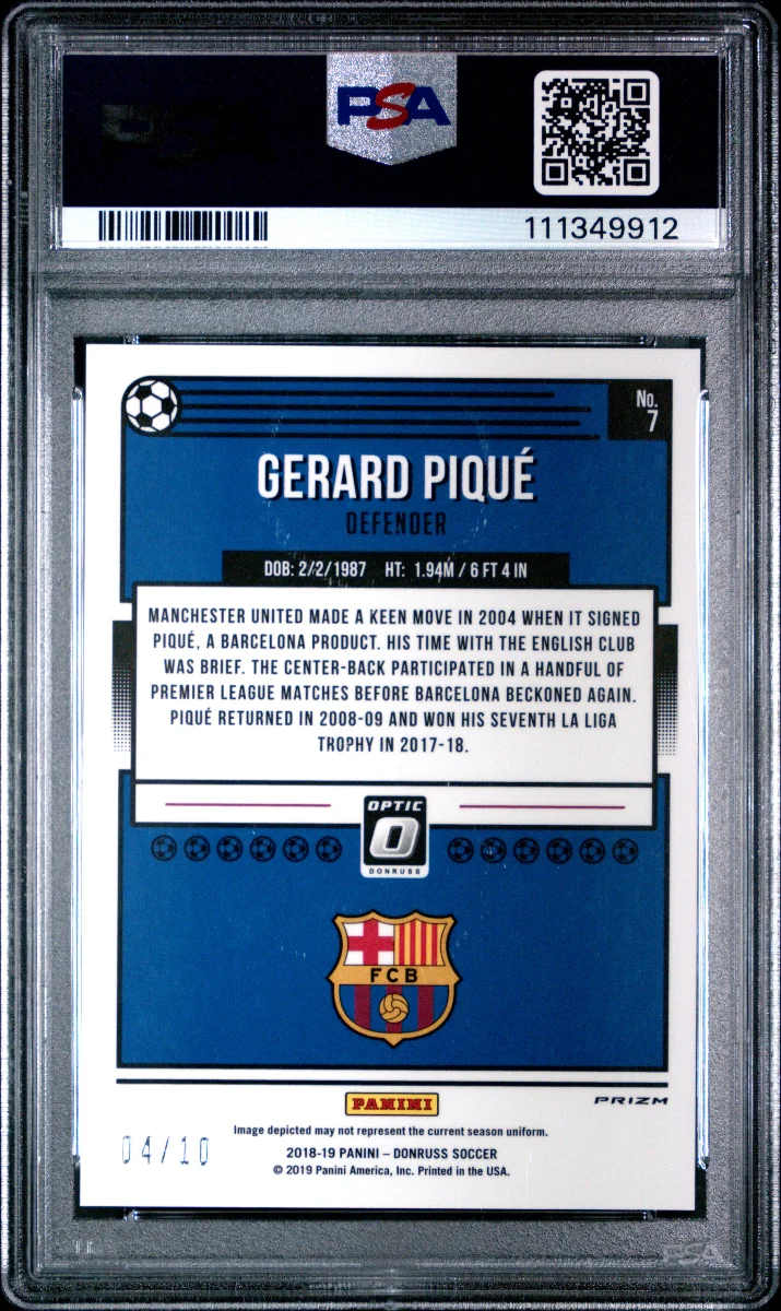 2018 Gerard Pique Donruss Optic Gold back