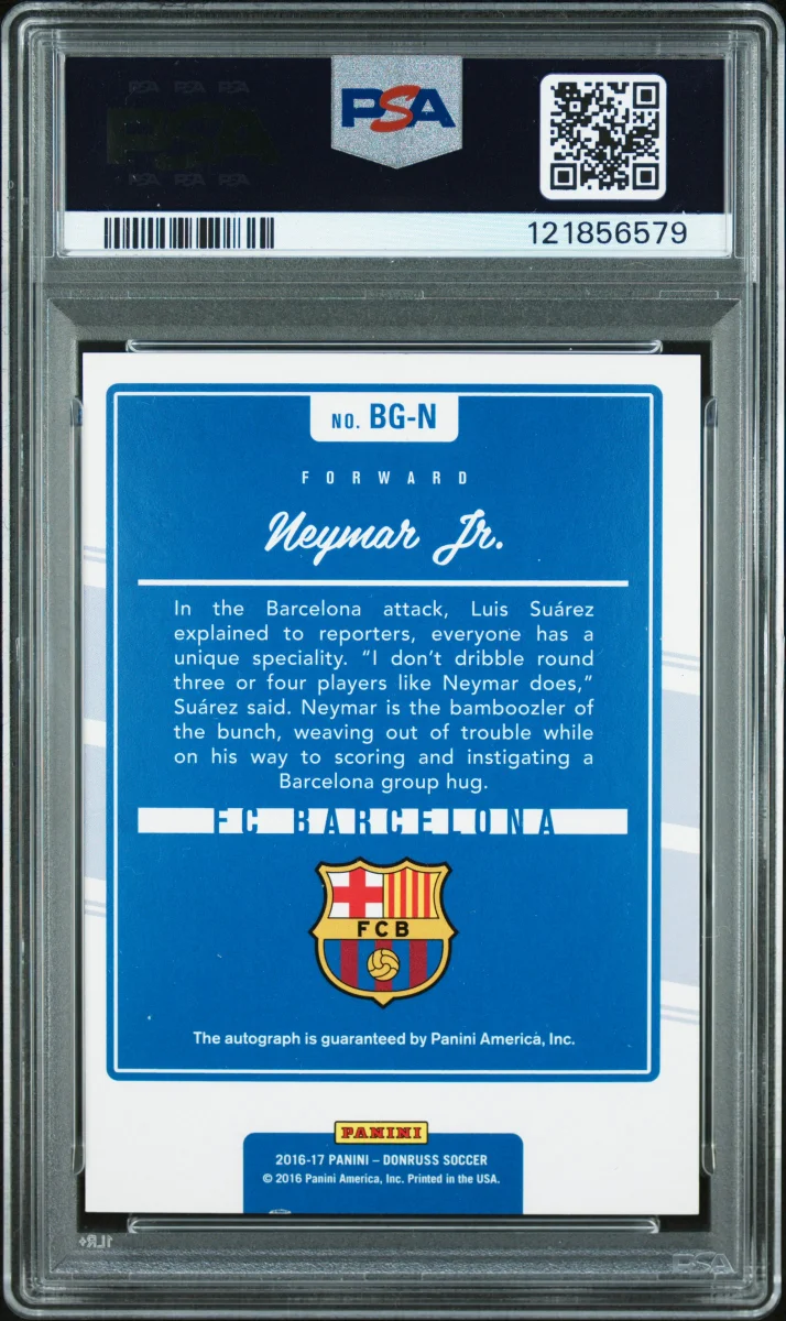 2016 Neymar Jr. Donruss The Beautiful Game Auto back