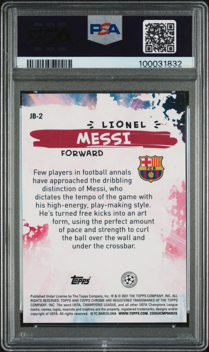 2020 Lionel Messi Chrome Joga Bonita Gold Bubbles back
