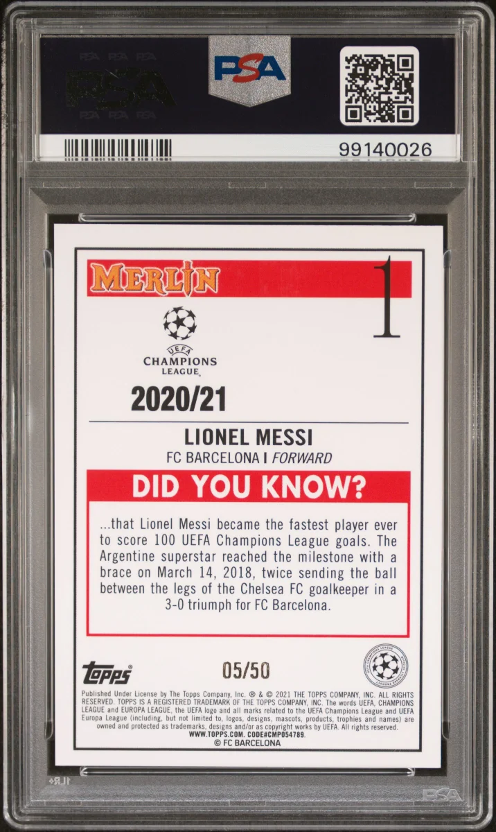 2020 Lionel Messi Merlin Gold back