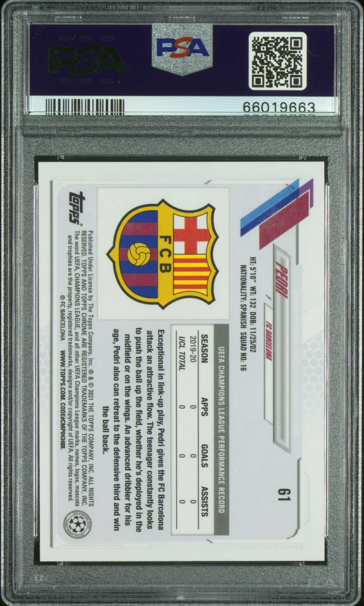 2020 Pedri Chrome Gold Bubbles — back