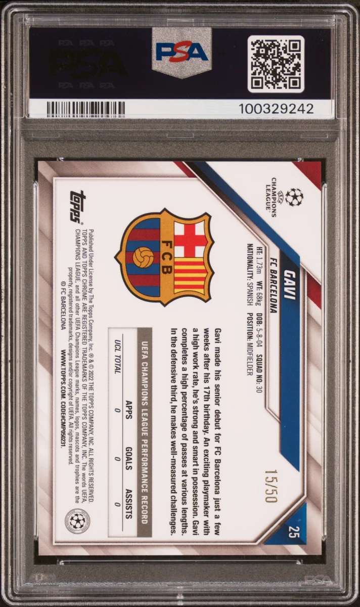 2021-22 Gavi Chrome Gold RC back