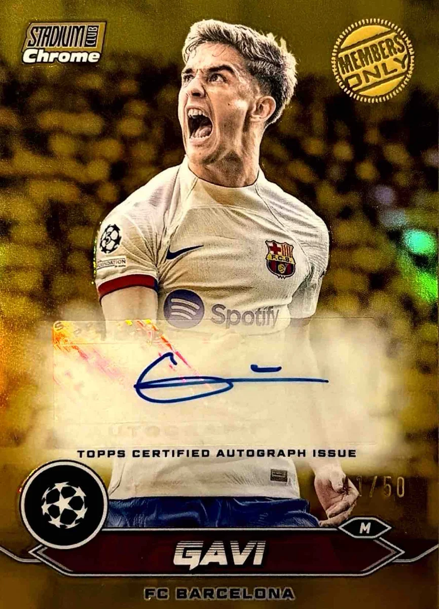 2023-24 Gavi Stadium Club Gold Auto