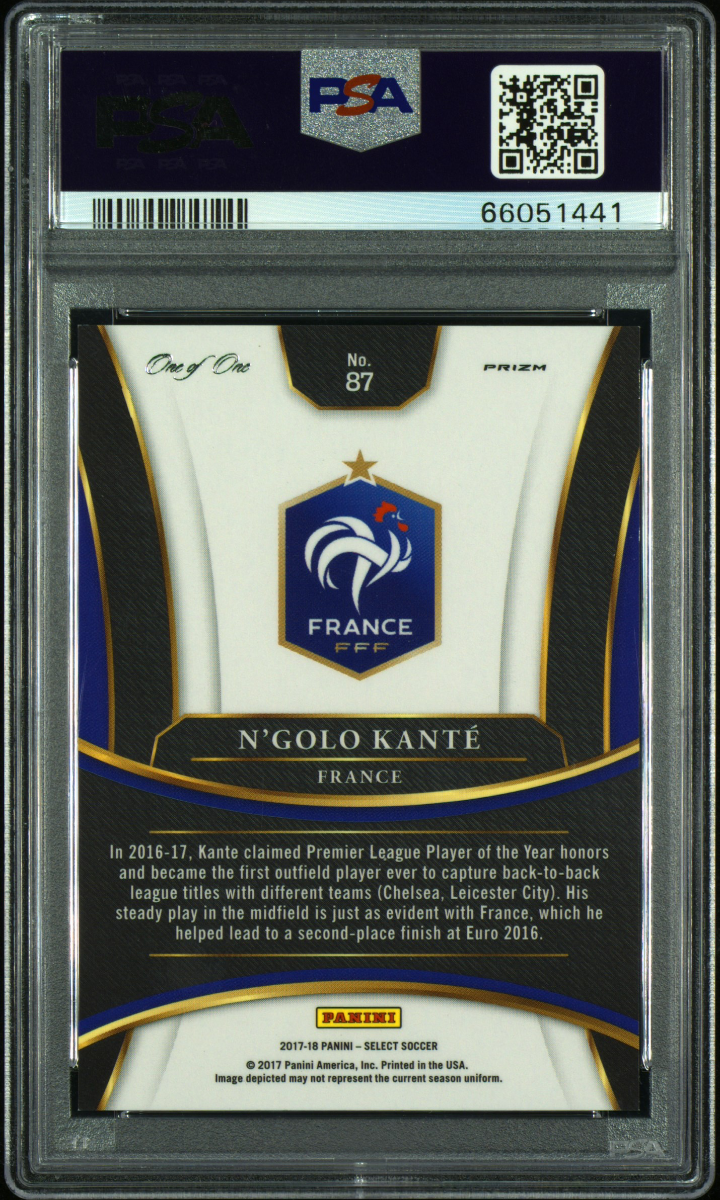 2017 PANINI SELECT N'GOLO KANTE BLACK 1/1 — back