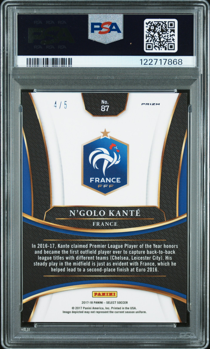 2017 PANINI SELECT N'GOLO KANTE GREEN — back