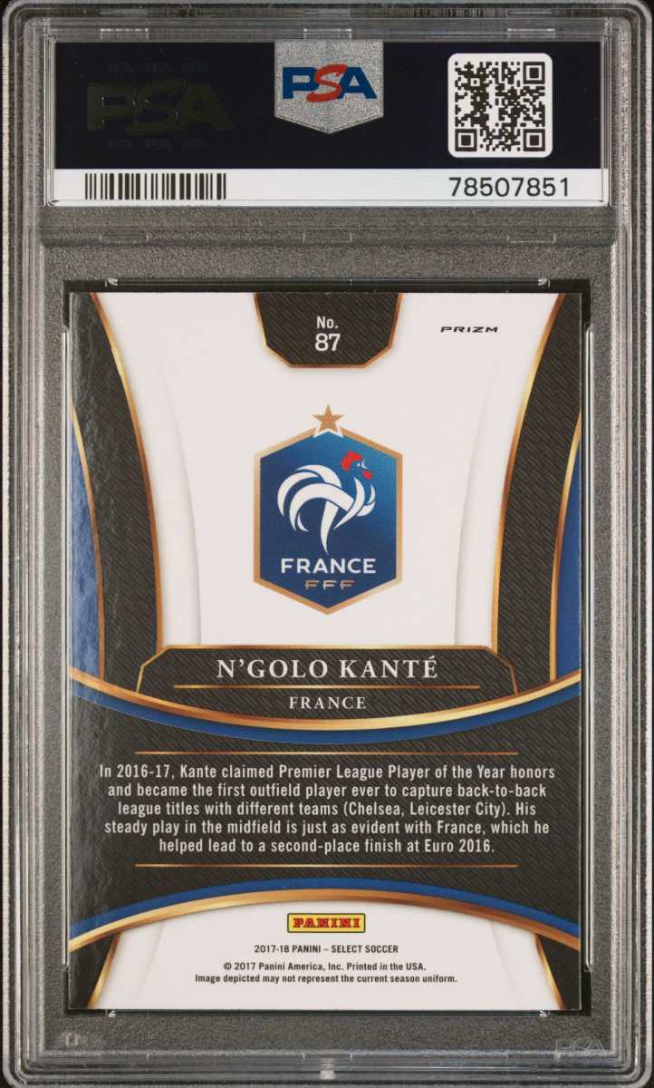 2017 PANINI SELECT N'GOLO KANTE CHECKERBOARD — back