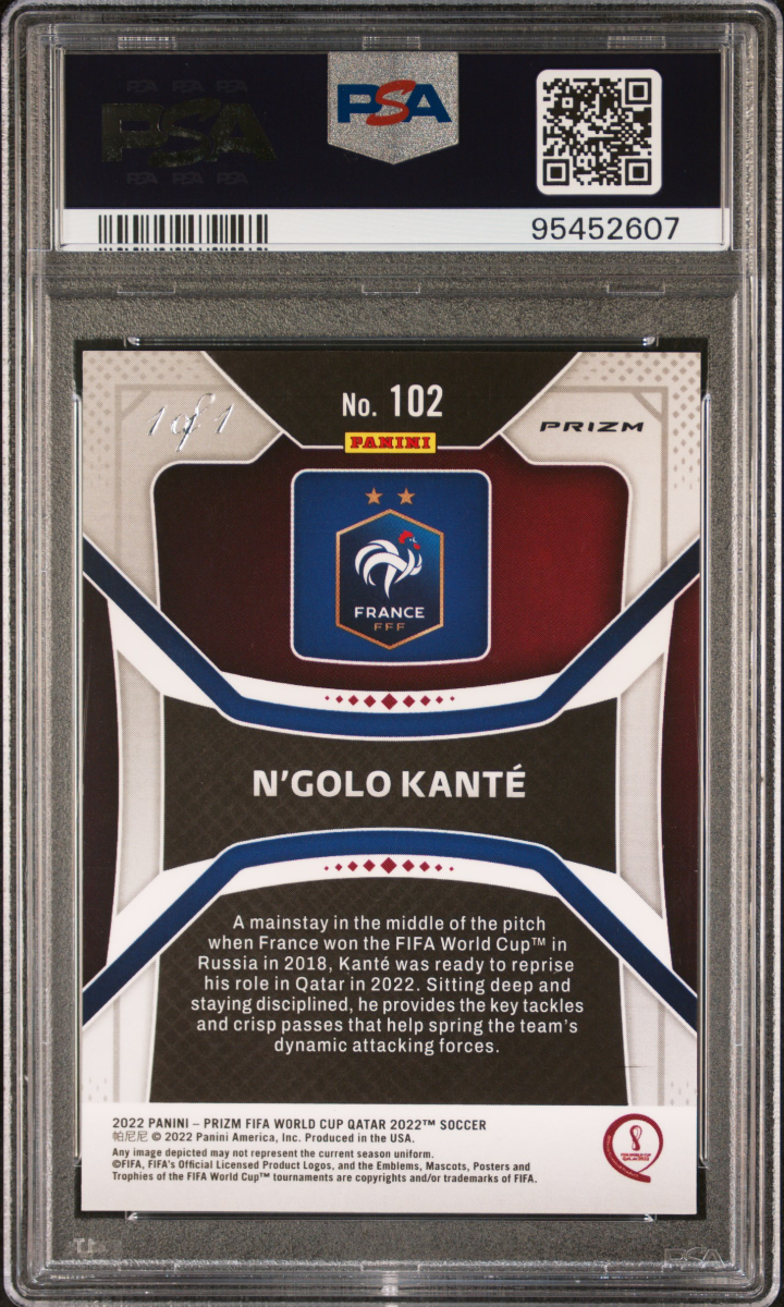 2022 PRIZM W/C QATAR N'GOLO KANTE GOLD POWER 1/1 — back