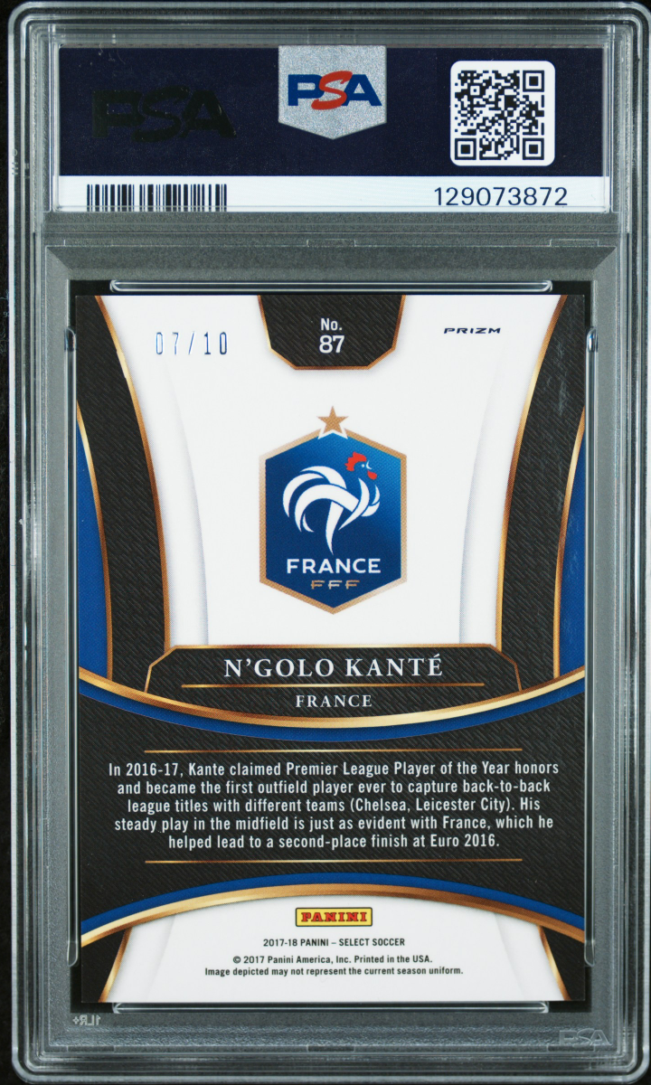 2017 PANINI SELECT N'GOLO KANTE GOLD — back