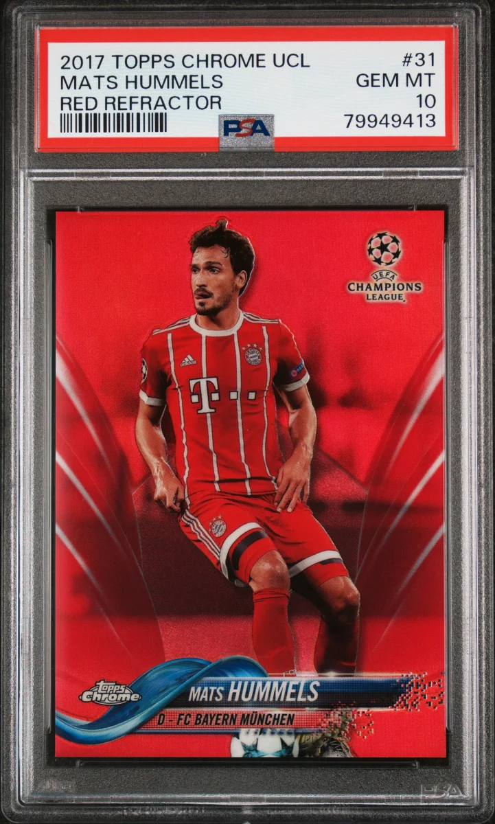 Mats Hummels 2017 Topps Chrome Red Refractor PSA 10