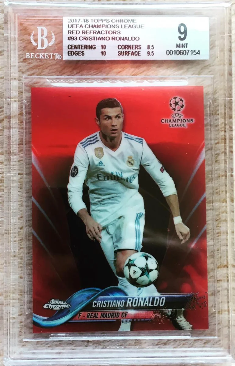 Cristiano Ronaldo 2017 Topps Chrome Red back