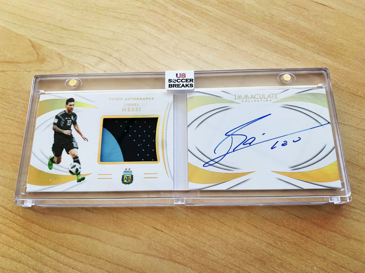 Lionel Messi 2019 Panini Immaculate patch auto /30 back