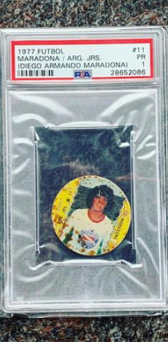 Diego Maradona 1977 Futbol Disc Rookie back