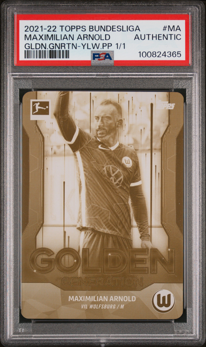 2021-22 TOPPS BUNDESLIGA MAXIMILIAN ARNOLD GLDN.GNRTN-YLW.PP 1/1 PSA AUTH.