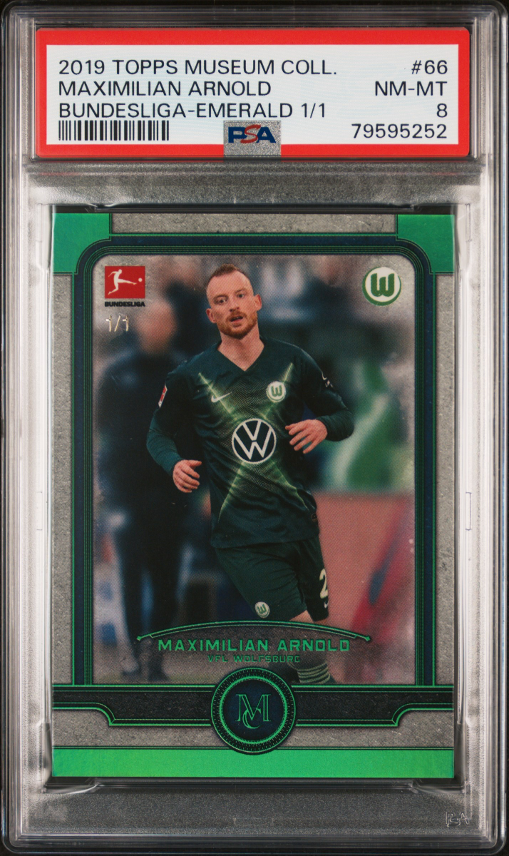 2019 TOPPS MUSEUM COLL. MAXIMILIAN ARNOLD BUNDESLIGA-EMERALD 1/1 PSA 8