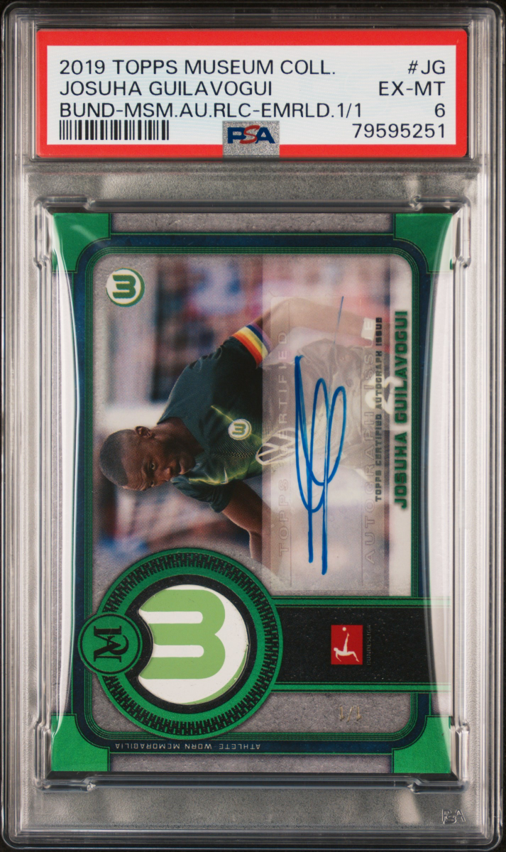 2019 TOPPS MUSEUM COLL. JOSUHA GUILA VOGUI BUND-MSM.AU.RLC-EMRLD. 1/1 PSA 6