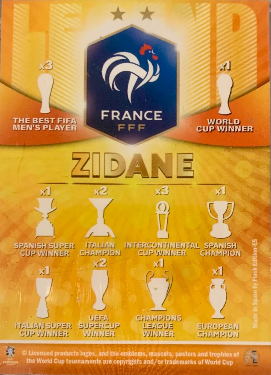 Zinedine Zidane - Euro Cup 2024 - Flash Edition  — back