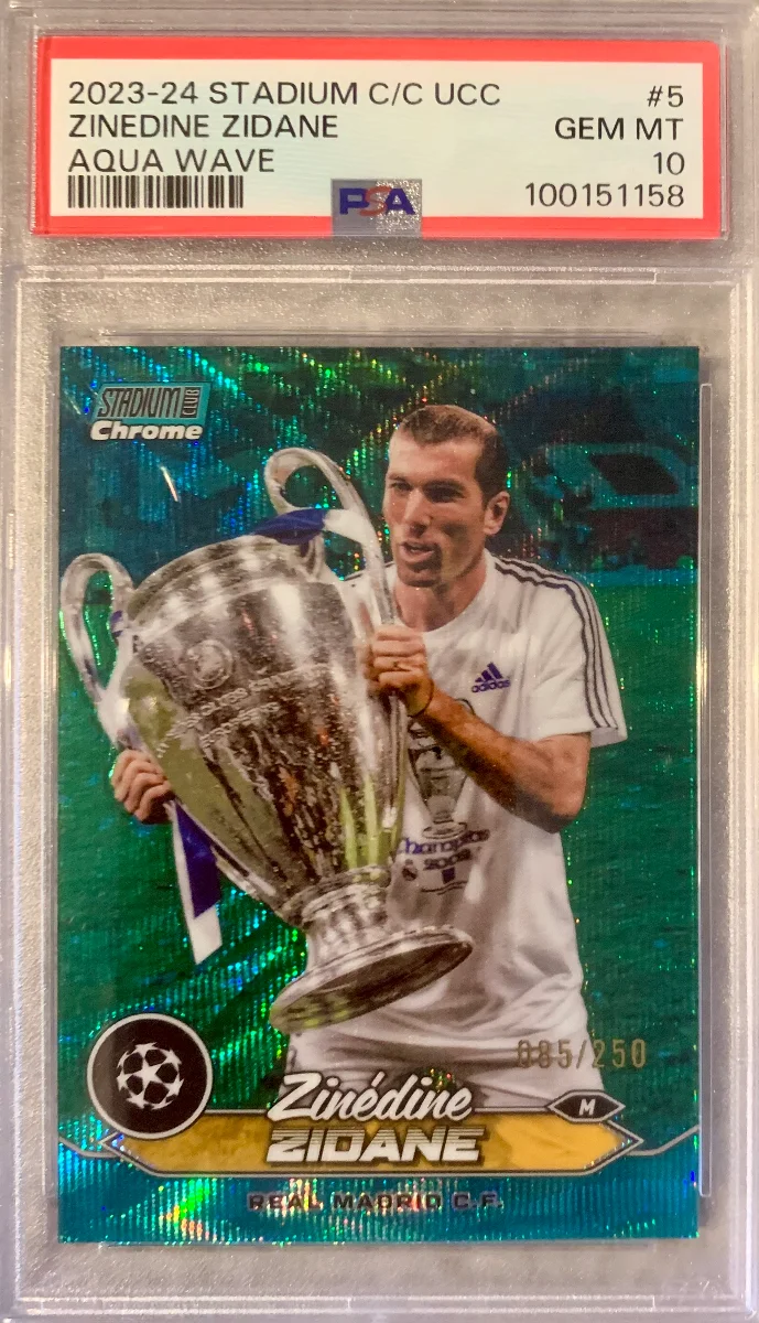Zinedine Zidane 2023/24 Topps Stadium Club Chrome - Aqua Wave