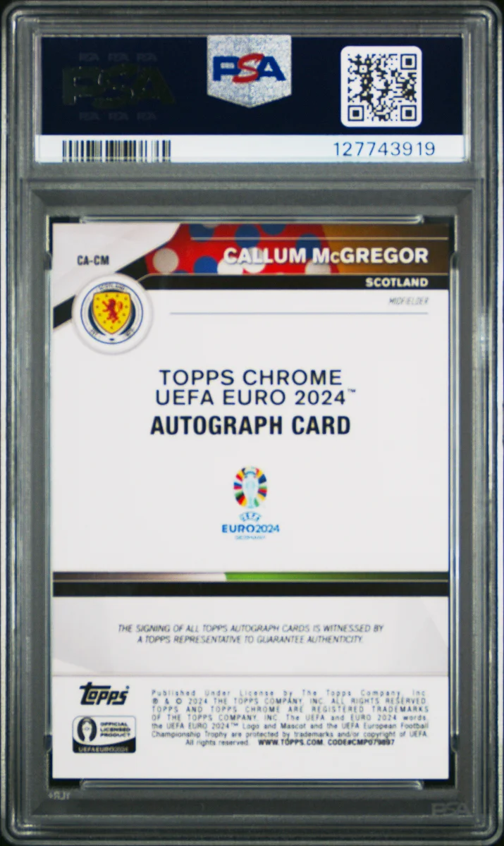 Callum McGregor Autograph 1/1 Padparadscha  back