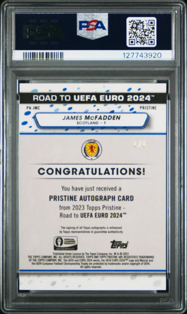 James McFadden Autograph 1/1 Black Pristine back