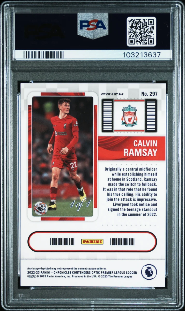 Calvin Ramsay Rookie Ticket Black 1/1 back