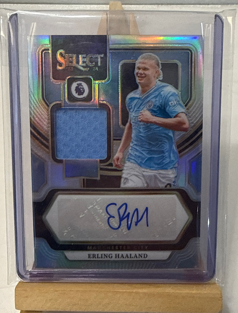 Erling Haaland Base Autograph Relic, Panini Prizm, 2023-24