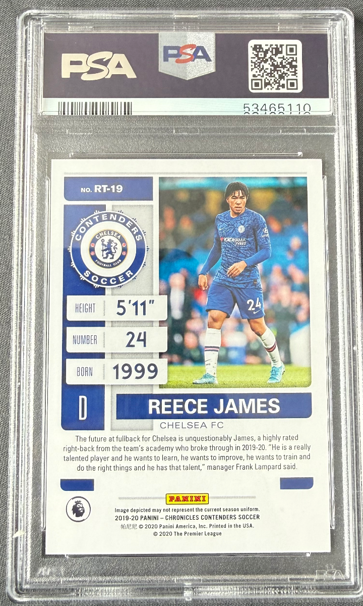 Reece James 2019 Panini Chronicles Contenders Rookie Ticket Red — back