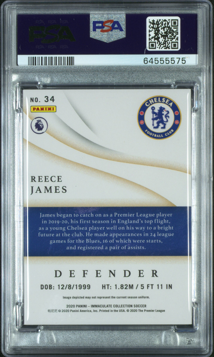 Reece James 2020 Panini Immaculate Collection Sapphire — back