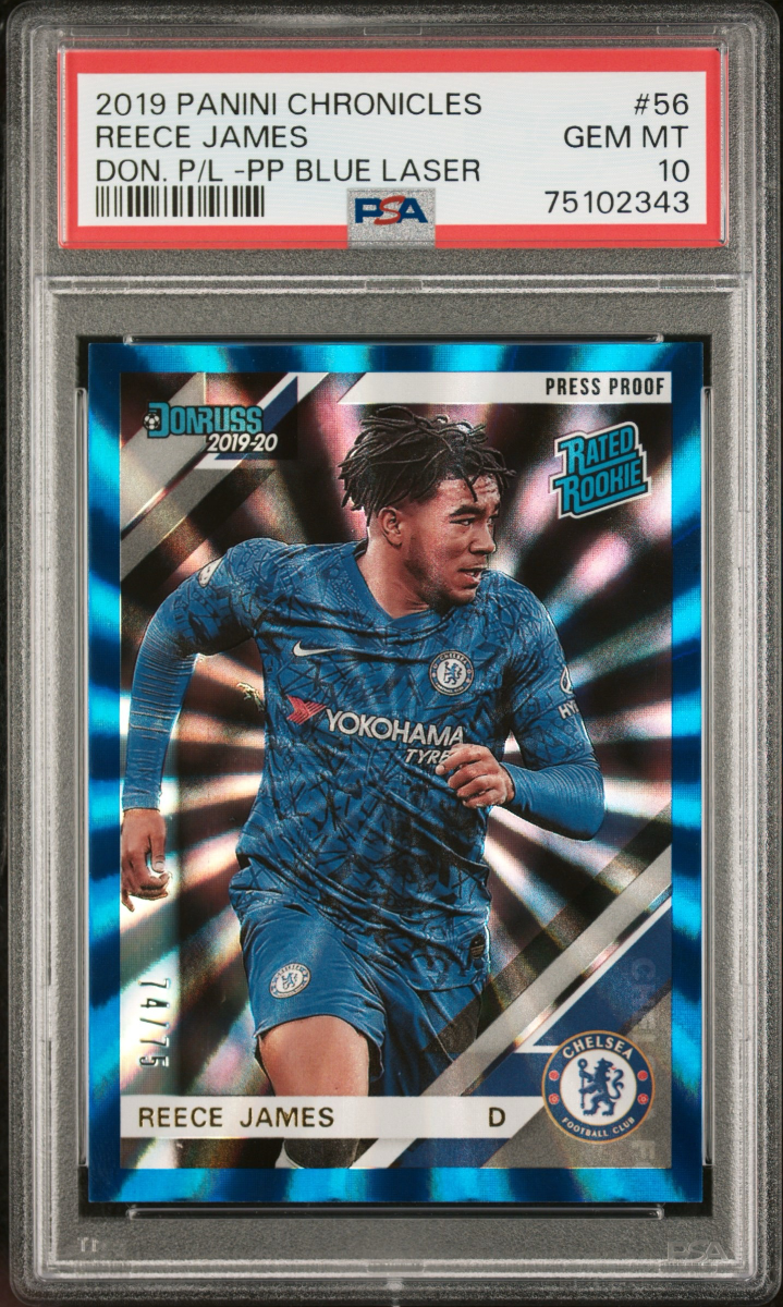 Reece James 2019 Panini Chronicles Donruss Premier League Press Proof Blue Laser