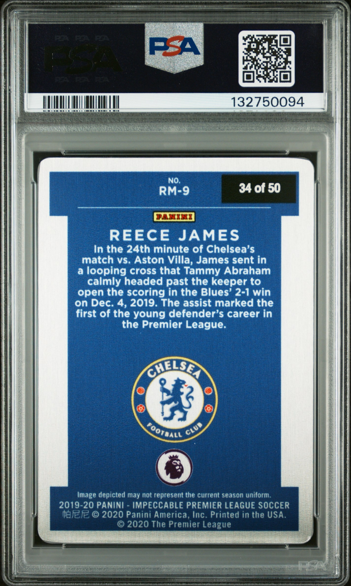 Reece James 2019 Panini Impeccable Premier League Rookie Metal — back