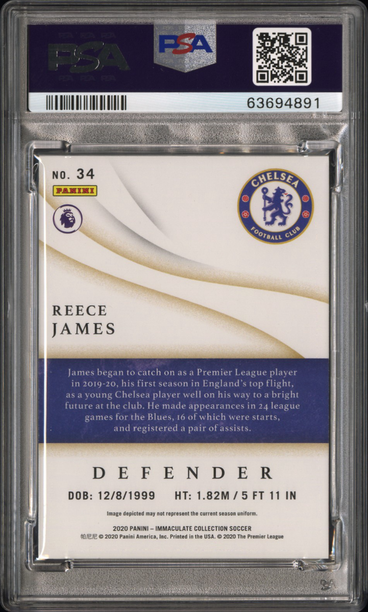 Reece James 2020 Panini Immaculate Collection Bronze — back